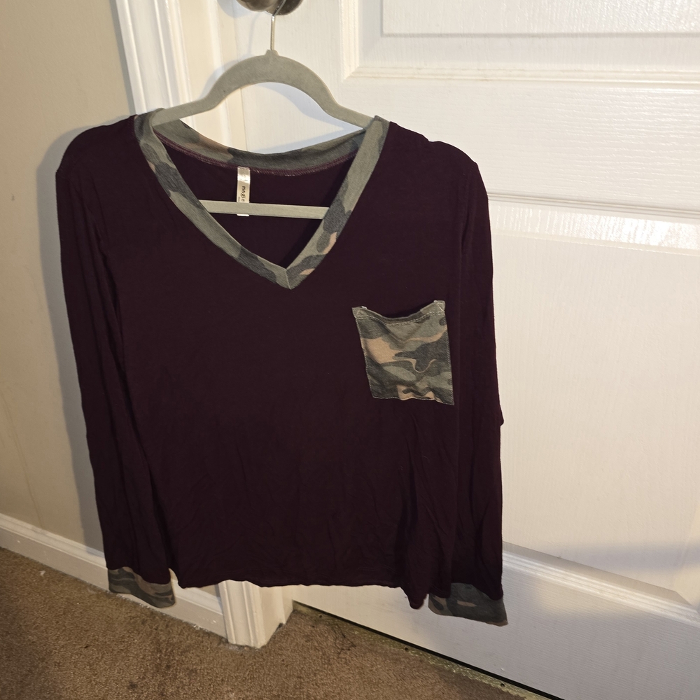 Magic Purple Top with Camo Trim